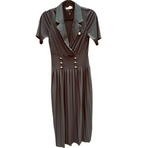 ASOS Black Buttoned Wrap Midi Dress. Never Worn.